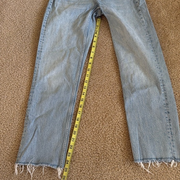 Topshop High Rise Straight Leg Jeans – Size 25, NWOT, Frayed Hem - Picture 5 of 6